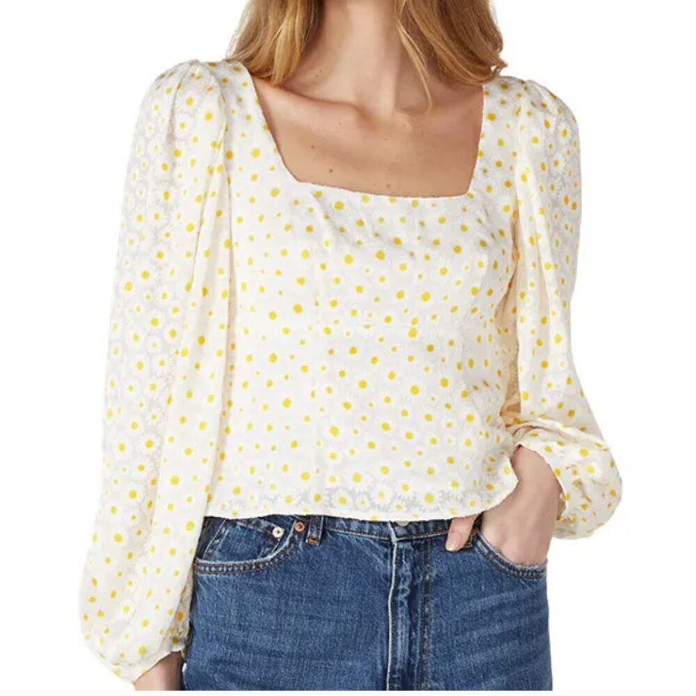 Staud Lana Daisy Top Size 8 | Cottagecore Romantic Feminine Floral Blouse | EUC